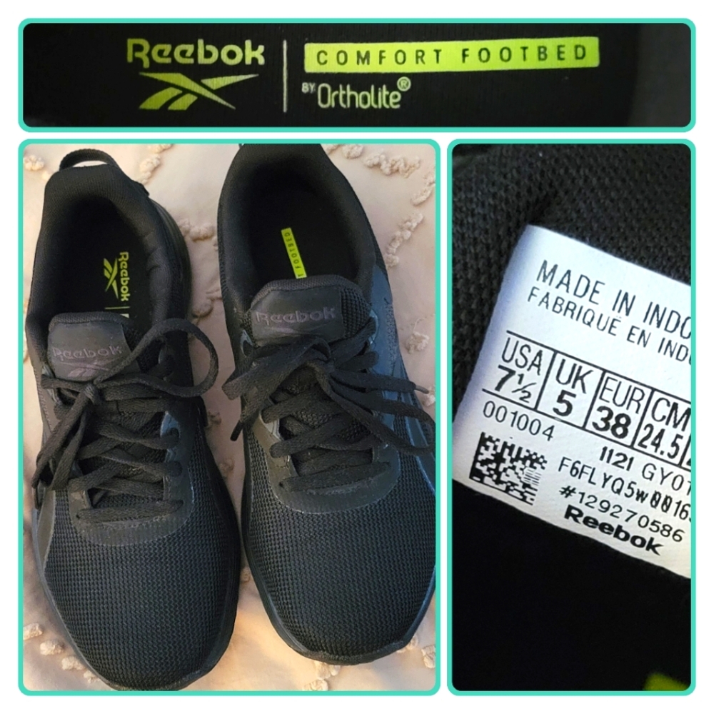 Reebok Black Comfort Sneakers
